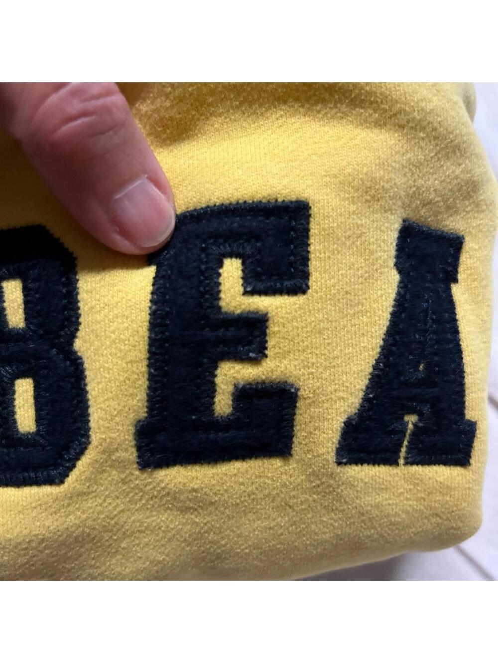 L.L. Bean spell out decal sweatshirt women *XL yellow crewneck pullover - Picture 9 of 9